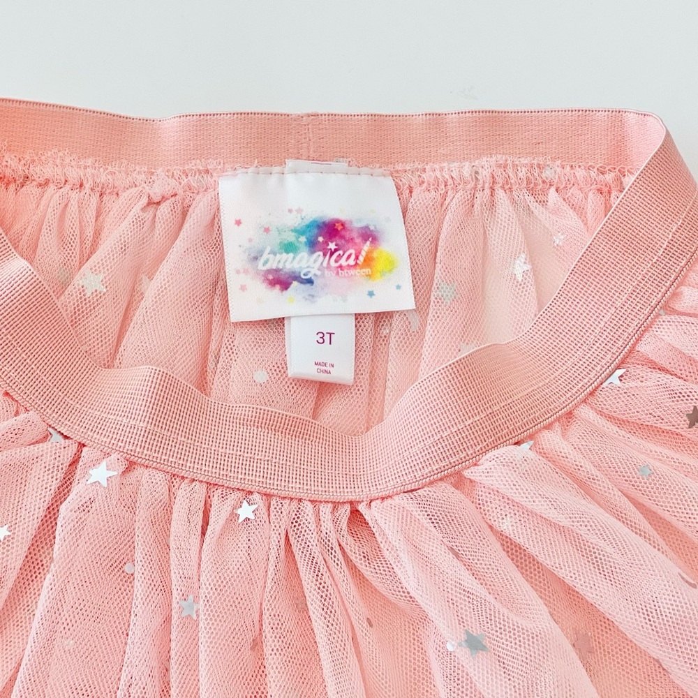 BMagical Light Pink Starry Kids Tulle Skirt - Girls 3T - Picture 5 of 7